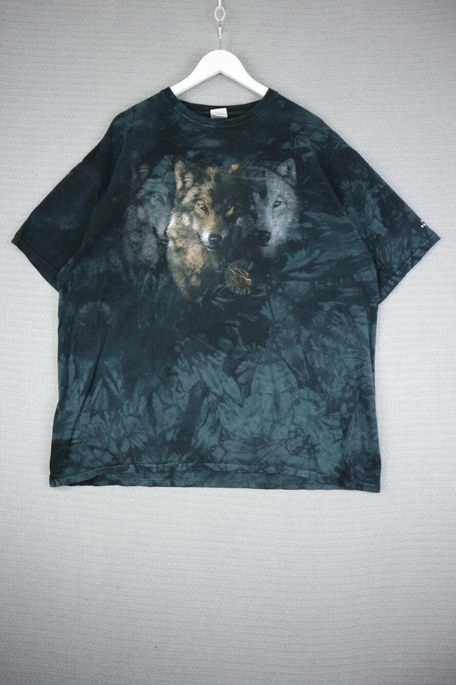 Gildan Wolf Vintage Y2K Nature Wilderness Tee Black Grey Outdoor 2XL